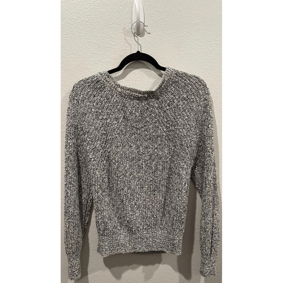FREE PEOPLE Long Sleeve Crew Neck Knit White Black Sweater - Picture 3 of 3